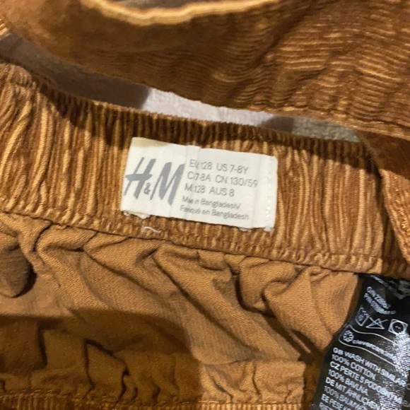 H&M Bib Overalls Dress corduroy Brown C-21 - Picture 7 of 9